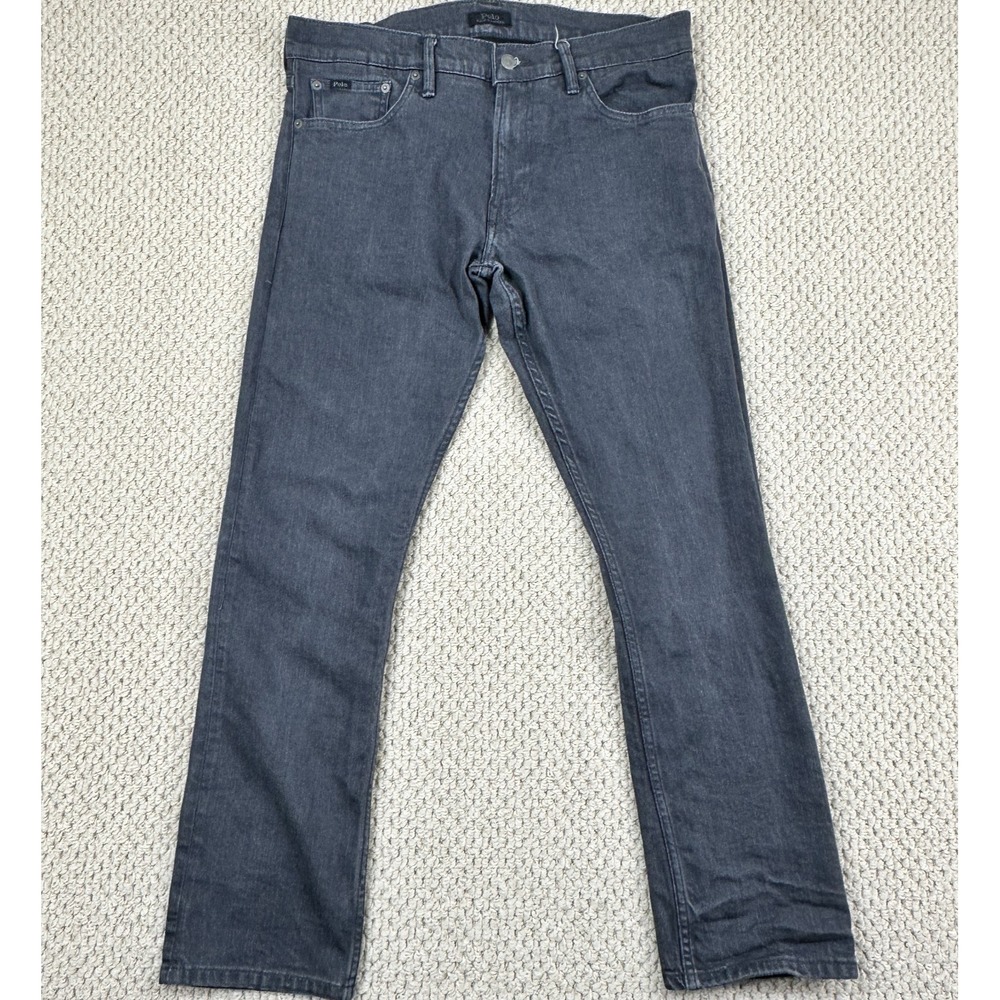 Polo Ralph Lauren Jeans Fits Mens 34x30 Dark Gray Wash The Varick Slim Straight